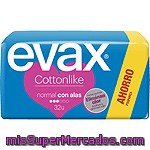Evax Cottonlike Compresa Con Alas Normal Bolsa 32 Unidades