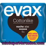 Evax Cottonlike Compresas Con Alas Noche Bolsa 9 Unidades
