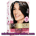 Excellence Tinte Castaño Claro Nº 5 Crema Color Triple Cuidado Caja 1 Unidad Con Pro-keratina + Ceramida + Colágeno