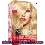 Excellence Tinte Rubio Deslumbrante Nº 9.32 Crema Color Triple Cuidado Caja 1 Unidad Con Pro-keratina + Ceramida + Colágeno