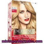 Excellence Tinte Rubio Sofisticado Nº 8.32 Crema Color Triple Cuidado Caja 1 Unidad Con Pro-keratina + Ceramida + Colágeno