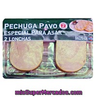 Fiambre Pechuga Pavo Lonchas Gruesas 2 U, Hacendado, Paquete 200 G