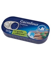 Filetes De Anchoa Del Cantábrico En Aceite De Oliva Carrefour 50 G.