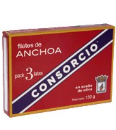 Filetes De Anchoa En Aceite De Oliva Consorcio 3x50 Gramos