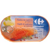 Filetes De Salmón Al Natural Carrefour 125 G.