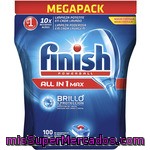 Finish Detergente Lavavajillas Power Ball Todo En 1 Max Bolsa 100 Pastillas Brillo Y Protección Del Cristal