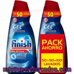 Finish Detergente Lavavajillas Todo En 1 Plus En Gel Concentrado Pack 2 Botella 50 Dosis Brillo Y Protección Del Cristal