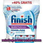 Finish Power & Pure Detergente Lavavajillas Power Ball Quantum Max Con Oxígeno Activo Bolsa 26 Pastillas
