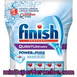 Finish Power & Pure Detergente Lavavajillas Power Ball Quantum Max Con Oxígeno Activo Bolsa 60 Pastillas