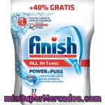 Finish Power & Pure Detergente Lavavajillas Power Ball Todo En 1 Max Con Oxígeno Activo Bolsa 37 Pastillas