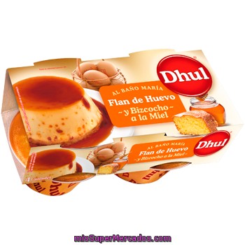 Flan Bizcocho A La Miel Dhul, Pack 4x105 G