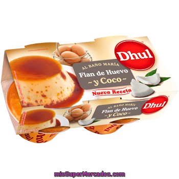 Flan De Coco Dhul 4 Unidades De 110 Gramos