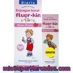 Fluor Kin Enjuage Bucal Infantil A Partir De 5 Años Sabor Fresa Sin Alcohol Frasco 500 Ml + Pasta Dentífrica Infantil De 2 A 6 Años Sabor Fresa Tubo 50ml