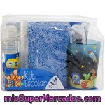 Fq Plus Kit Escolar Niño Con Gel-champú Infantil 60 Ml + Colonia Infantil Spray 10 Ml + Cepillo + Toalla 30x30 Cm + Vaso 15 Cl