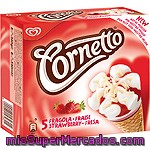 Frigo Cornetto Cono De Helado De Fresa 5 Unidades Estuche 450 Ml