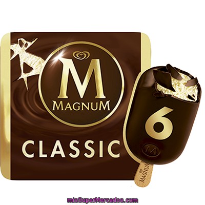 Frigo Magnum Classic Helado De Nata Con Chocolate Con Leche 6 Unidades Estuche 660 Ml