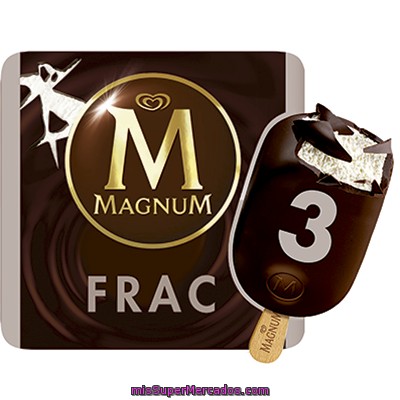 Frigo Magnum Frac Helado De Nata Con Chocolate Negro 3 Unidades Estuche 330 Ml