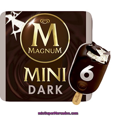 Frigo Magnum Mini Dark Mini Helado De Vainilla Con Chocolate Negro 6 Unidades Estuche 360 Ml