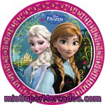 Frozen Plato Decorado Redondo 23 Cm Paquete 8 Unidades