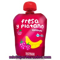 Fruta Bolsillo Fresa Y Platano 100% Fruta (color Rojo) A Partir 12 Meses, Hacendado, Bolsa 90 G