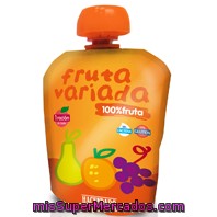 Fruta Bolsillo Fruta Variada 100 % Fruta (color Naranja) A Partir 12 Meses, Hacendado, Bolsa 90 G