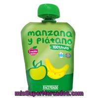 Fruta Bolsillo Manzana Y Platano 100% Fruta (color Verde) A Partir 12 Meses, Hacendado, Bolsa 90 G