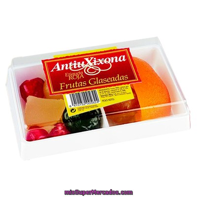 Fruta Glaseada Surtida (albaricoque, Calabaza, Cereza, Naranja Y Pera) *navidad*, Antiu Xixona, Bote 250 G