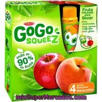 Fruta Triturada De Manzana-melocotón Gogo Squeez, Pack 4x90 G