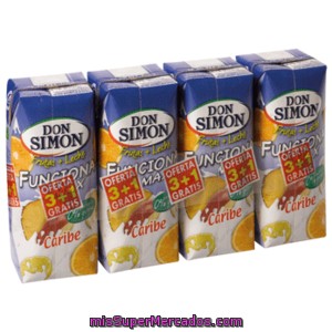 Funciona Max Don Simon Bebidas De Frutas Con Leche Caribe Pack 3+1 Briks 33