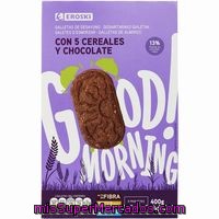 Galleta 5 Cereales-chocolate Eroski, Caja 400 G