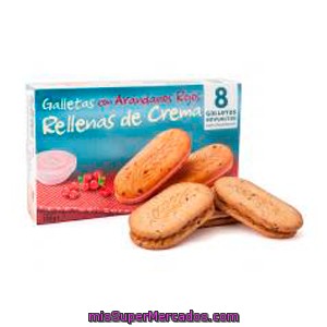 Galleta Con Arandanos Rojos Rellena De Crema, Hacendado, Paquete 176 G