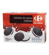 Galleta De Cacao Relleno De Crema De Sabor Vainilla Carrefour 200 G.