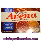 Galleta Digestive Avena Chocolate, Hacendado, Caja 2 Tubos - 385 G