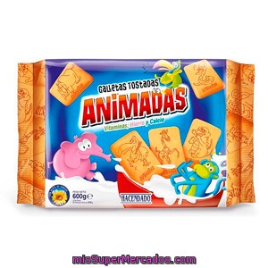 Galleta Tostada Animada (dibujos Infantiles) *vuelta Al Cole*, Hacendado, Caja 600 G