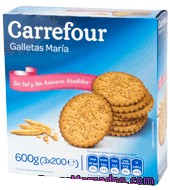Galletas María Sin Sal Y Sin Azúcar Carrefour 600 G.