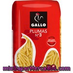 Gallo Macarrones Plumas Nº3 Paquete 500 G