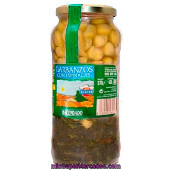 Garbanzo Cocido  Espinaca, Hacendado, Tarro 570 G Escurrido 420 G