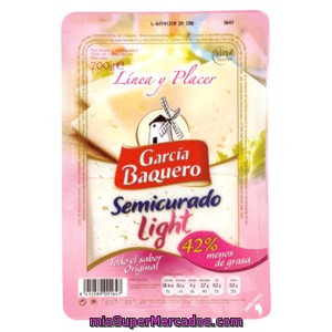 Garcia Baquero Queso Semicurado Light Lonchas Envase 200 Gr
