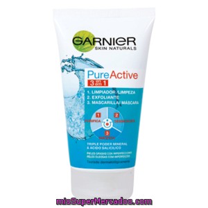 Garnier Gel Limpiador Pure 3 En 1 Garnier Bote 150 Ml