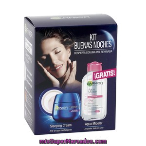Garnier kit buenas noches crema antiarrugas + agua micelar todo en uno 1  ud, precio actualizado en todos los supers