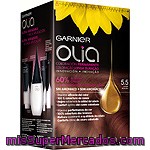 Garnier Olia Tinte Caoba Nº 5.5 Coloración Permanente Con Aceites Florales Naturales Sin Amoniaco Caja 1 Unidad