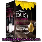 Garnier Olia Tinte Castaño Nº 4.0 Coloración Permanente Con Aceites Florales Naturales Sin Amoniaco Caja 1 Unidad