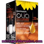 Garnier Olia Tinte Cobre Intenso Nº 7.40 Coloración Permanente Con Aceites Florales Naturales Caja 1 Unidad Sin Amoniac