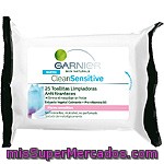 Garnier Skin Naturals Clean Sensitive Toallitas Limpiadoras Anti-tiranteces Piel Sensible Bolsa 25 Unidades