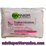 Garnier Skin Naturals Toallitas Desmaquillantes Micelares Todo En 1 Para Pieles Y Ojos Sensibles Paquete 25 Unidades