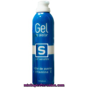 Gel Afeitar Piel Sensible Formato Viaje, Deliplus, Botella 75 Cc