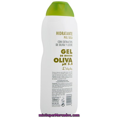 Gel Baño Piel Seca Hidratante Oliva Y Leche Ph 5.5, Deliplus, Botella 750 Cc