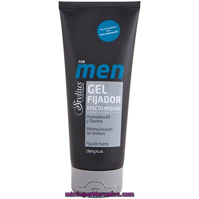 Gel Cabello Efecto Mojado  Men Stylius, Deliplus, Bote 200 Cc