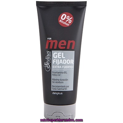 Gel Cabello Extrafuerte Men Stylius, Deliplus, Bote 200 Cc