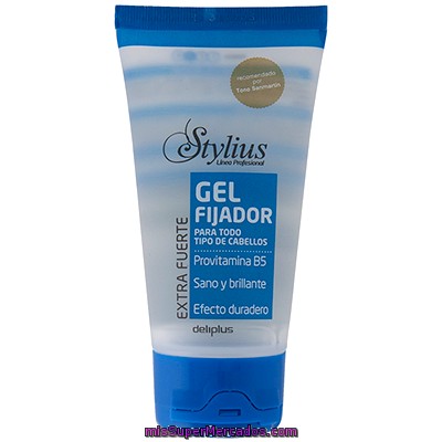 Gel Cabello Fijacion Extra Fuerte Viaje Stylius, Deliplus, Tubo 50 Cc